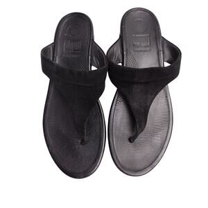 FitFlop Banda Crystal Sandals – Women’s Size 11 – Black Snake-Embossed Suede